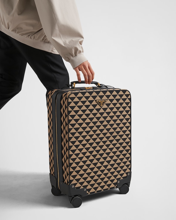 Prada Symbole embroidered fabric trolley Prada Symbole embroidered fabric trolley