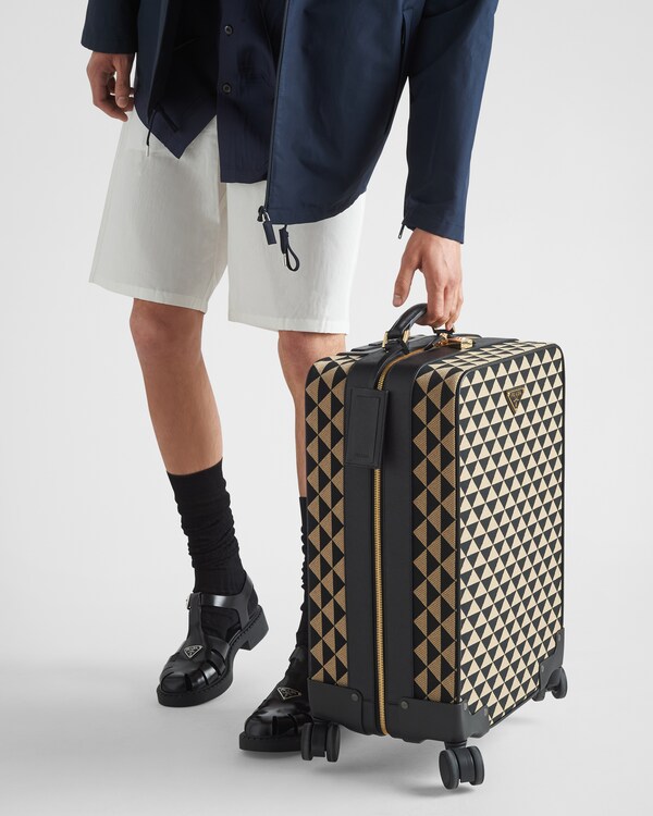 Prada Symbole embroidered fabric trolley Prada Symbole embroidered fabric trolley