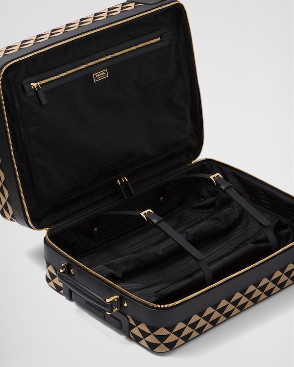 Prada Symbole embroidered fabric trolley Prada Symbole embroidered fabric trolley