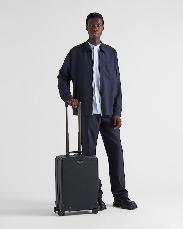 Valise à roulettes en cuir Saffiano Valise à roulettes en cuir Saffiano