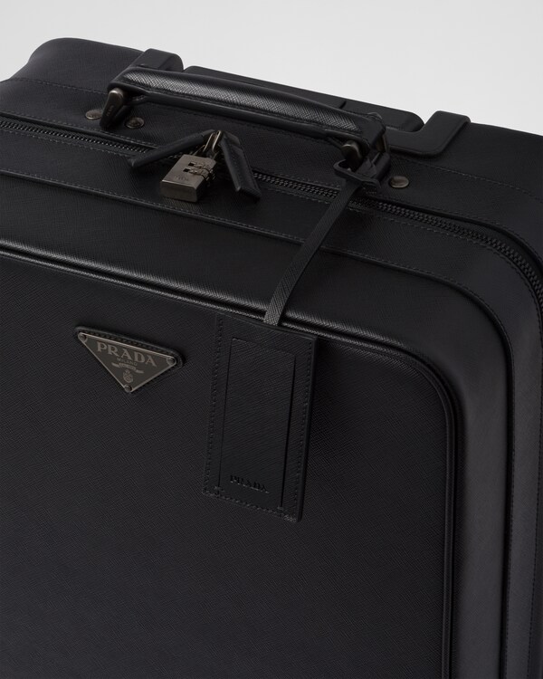 Valise à roulettes en cuir Saffiano Valise à roulettes en cuir Saffiano