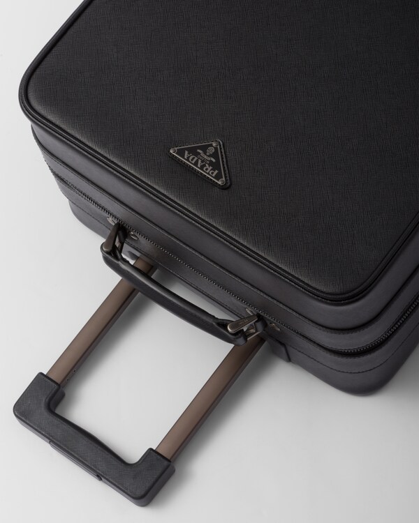 Valise à roulettes en cuir Saffiano Valise à roulettes en cuir Saffiano