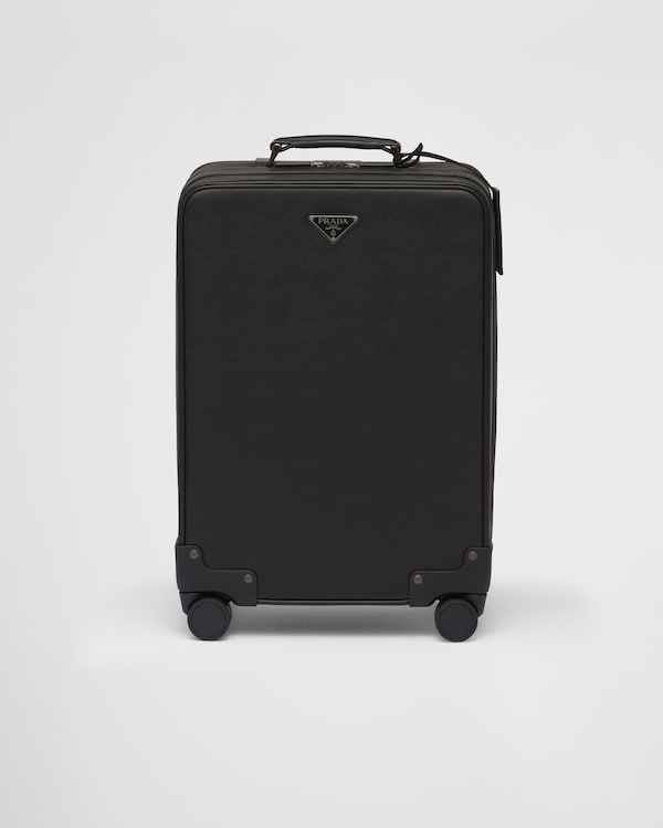 Valise à roulettes en cuir Saffiano Valise à roulettes en cuir Saffiano