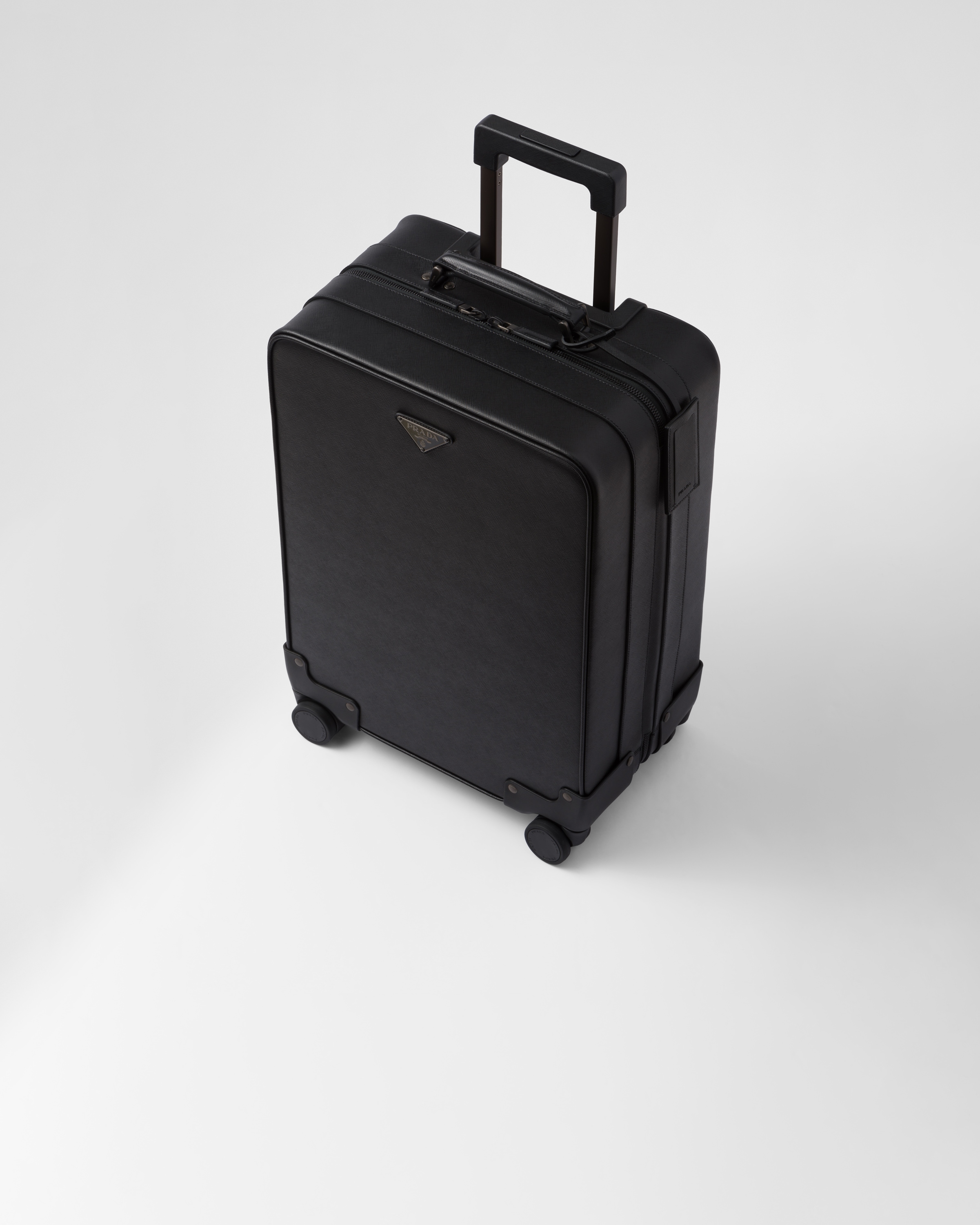 Black Saffiano Leather Trolley PRADA