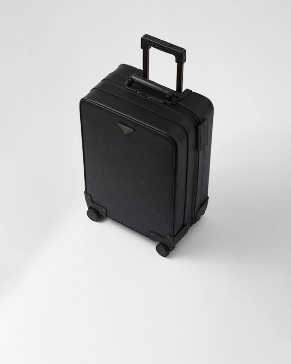 Valise à roulettes en cuir Saffiano Valise à roulettes en cuir Saffiano