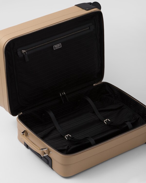 Valise à roulettes en cuir Saffiano Valise à roulettes en cuir Saffiano