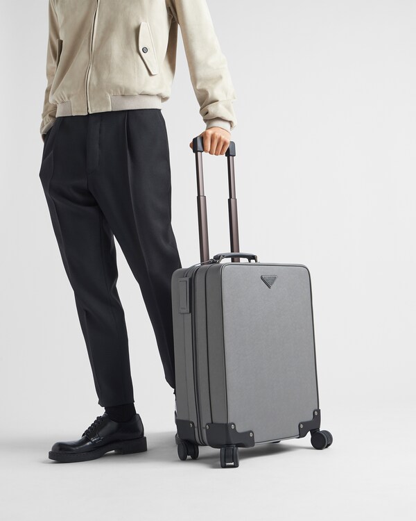 ترولي من جلد سافيانو - رمادي رخامي ترولي من جلد سافيانو - رمادي رخامي