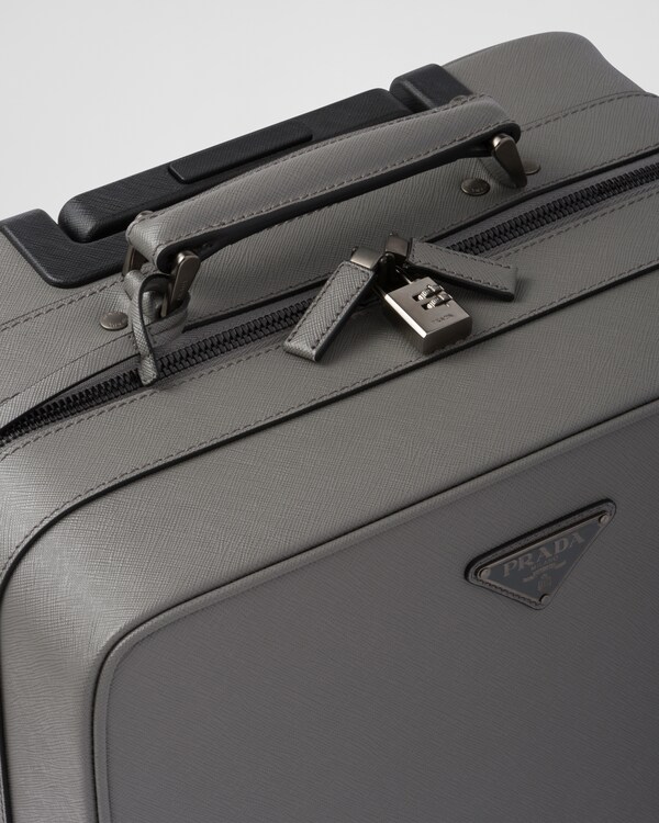 ترولي من جلد سافيانو - رمادي رخامي ترولي من جلد سافيانو - رمادي رخامي