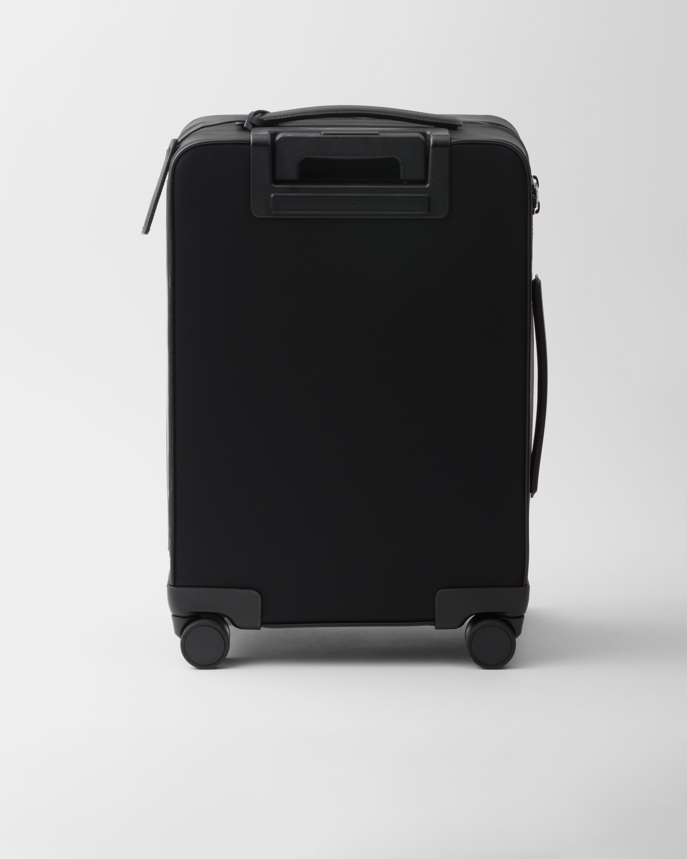 Black Re nylon And Saffiano Leather Trolley PRADA