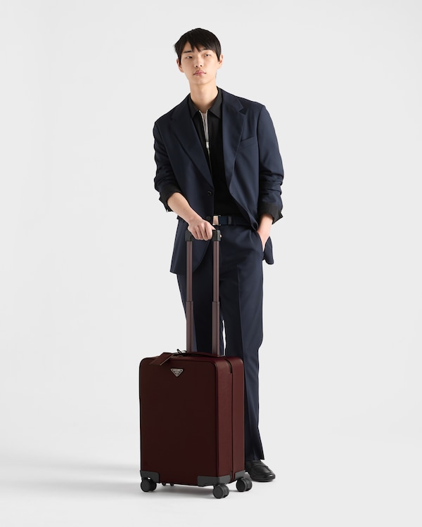 Saffiano leather trolley - Burgundy Saffiano leather trolley - Burgundy