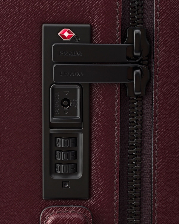 Saffiano leather trolley - Burgundy Saffiano leather trolley - Burgundy