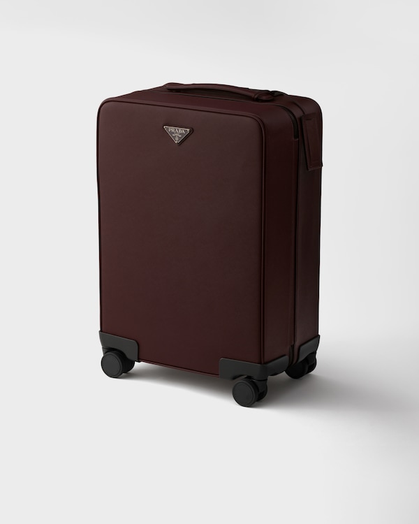 Saffiano leather trolley - Burgundy Saffiano leather trolley - Burgundy