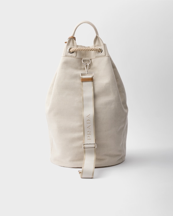 Linen blend drawstring duffel bag Linen blend drawstring duffel bag