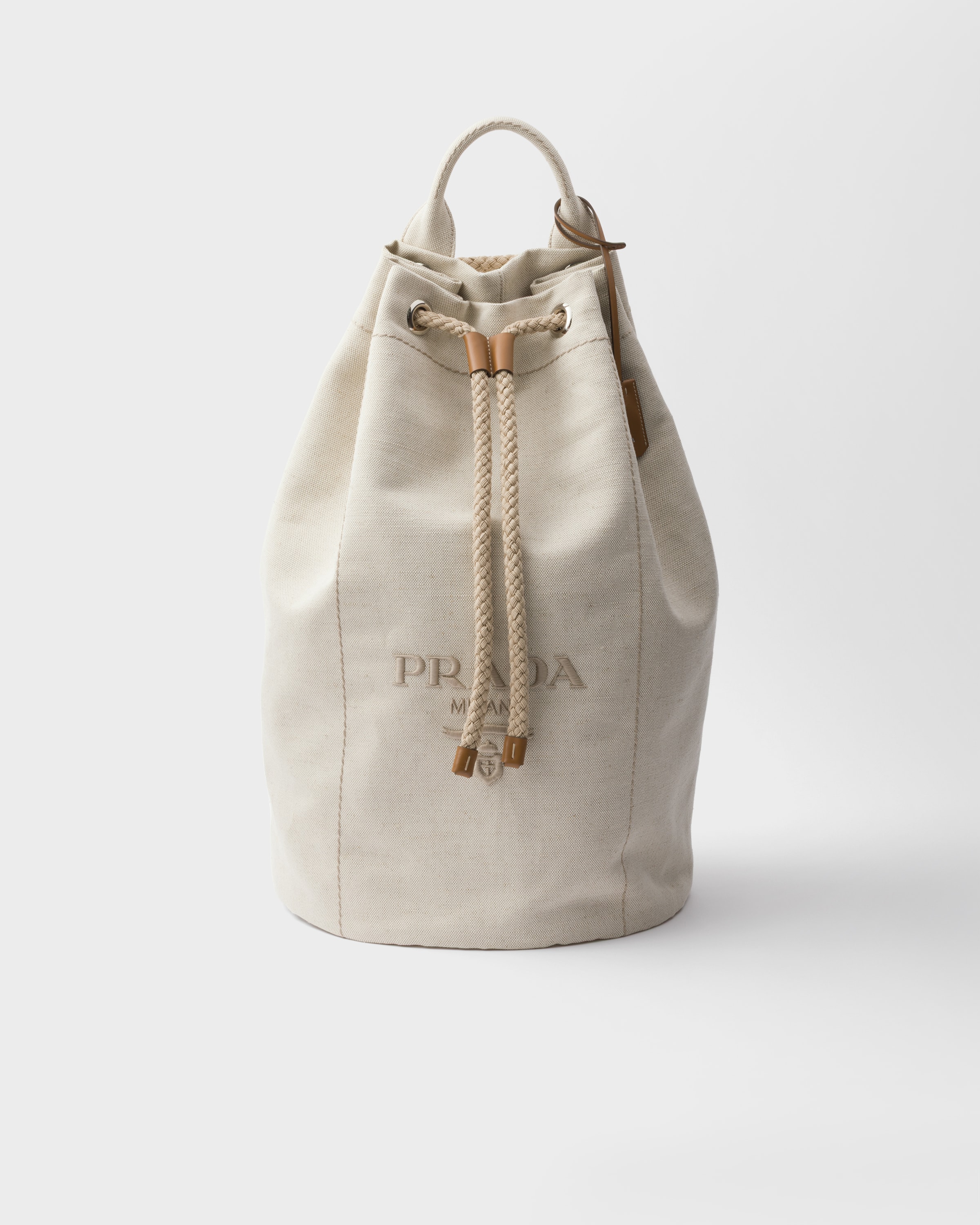 Prada — Linen-Blend Drawstring Duffel