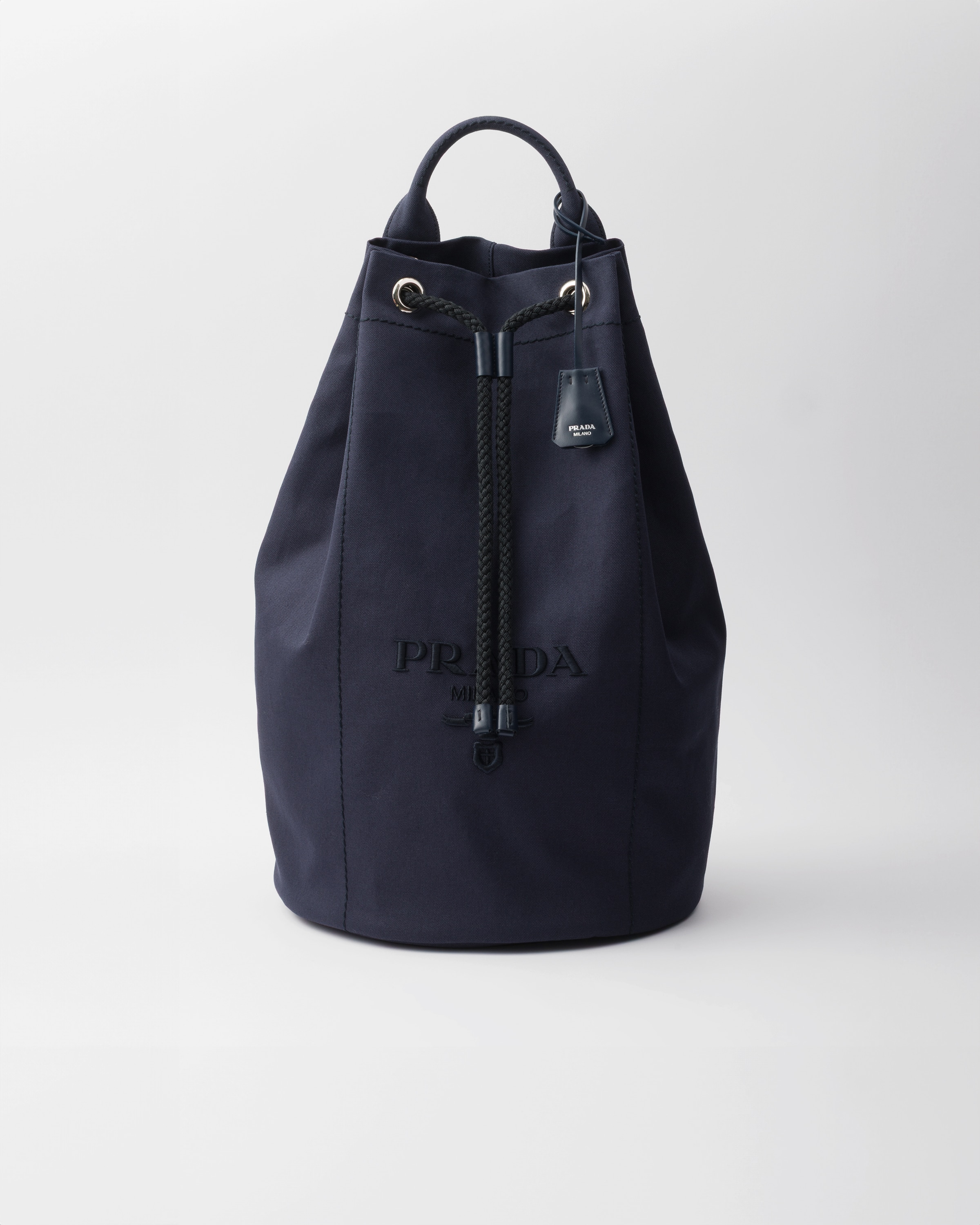 【売れ筋】PRADA プラダ ドローストリング ダッフル バッグ ナチュラル リネンブレンド ドローストリング ダッフルバッグ
