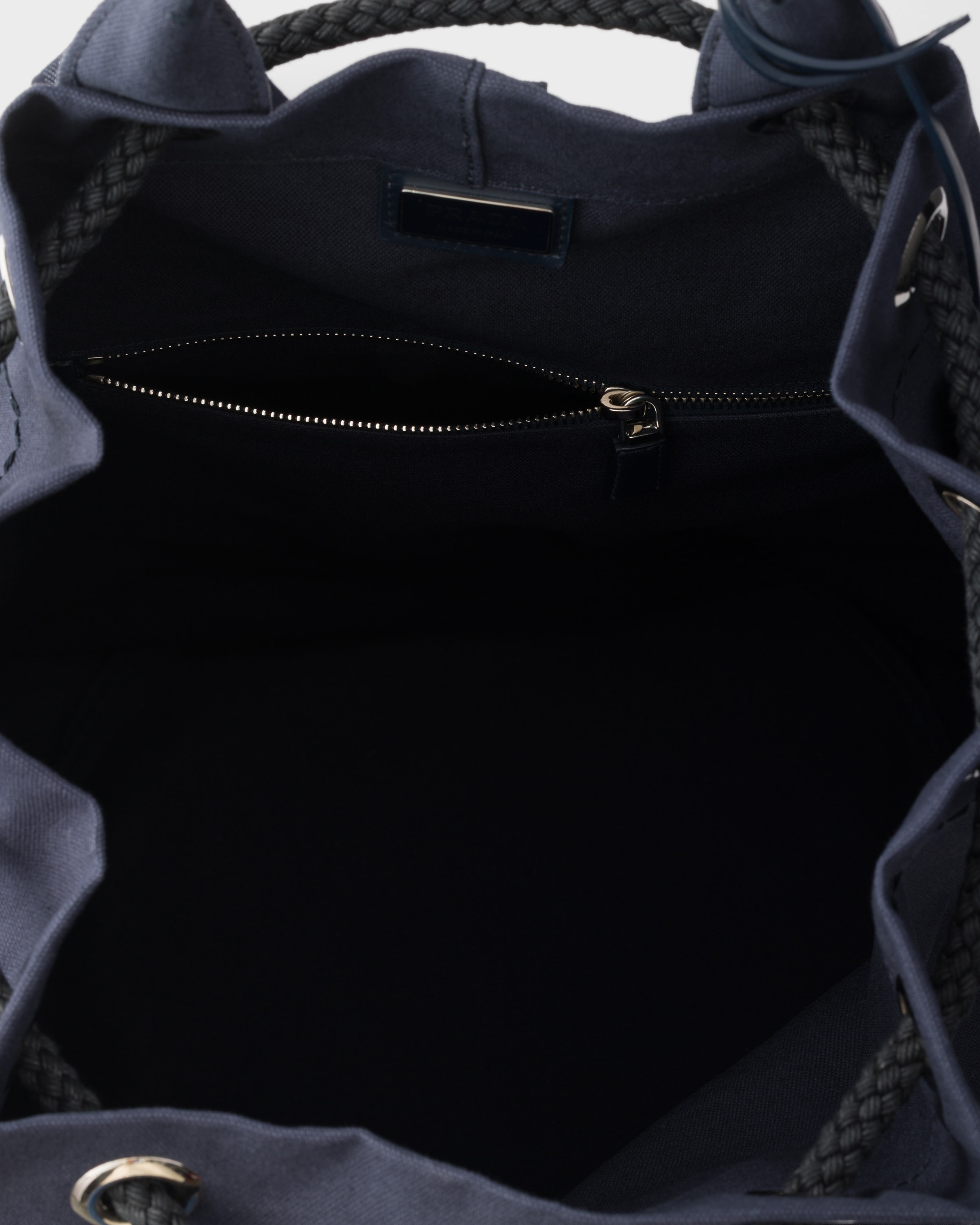 ネイビー キャンバス ドローストリング ダッフルバッグ | PRADA