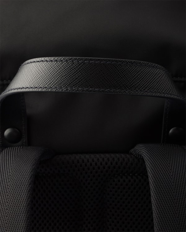 Re-Nylon and Saffiano leather backpack Re-Nylon and Saffiano leather backpack
