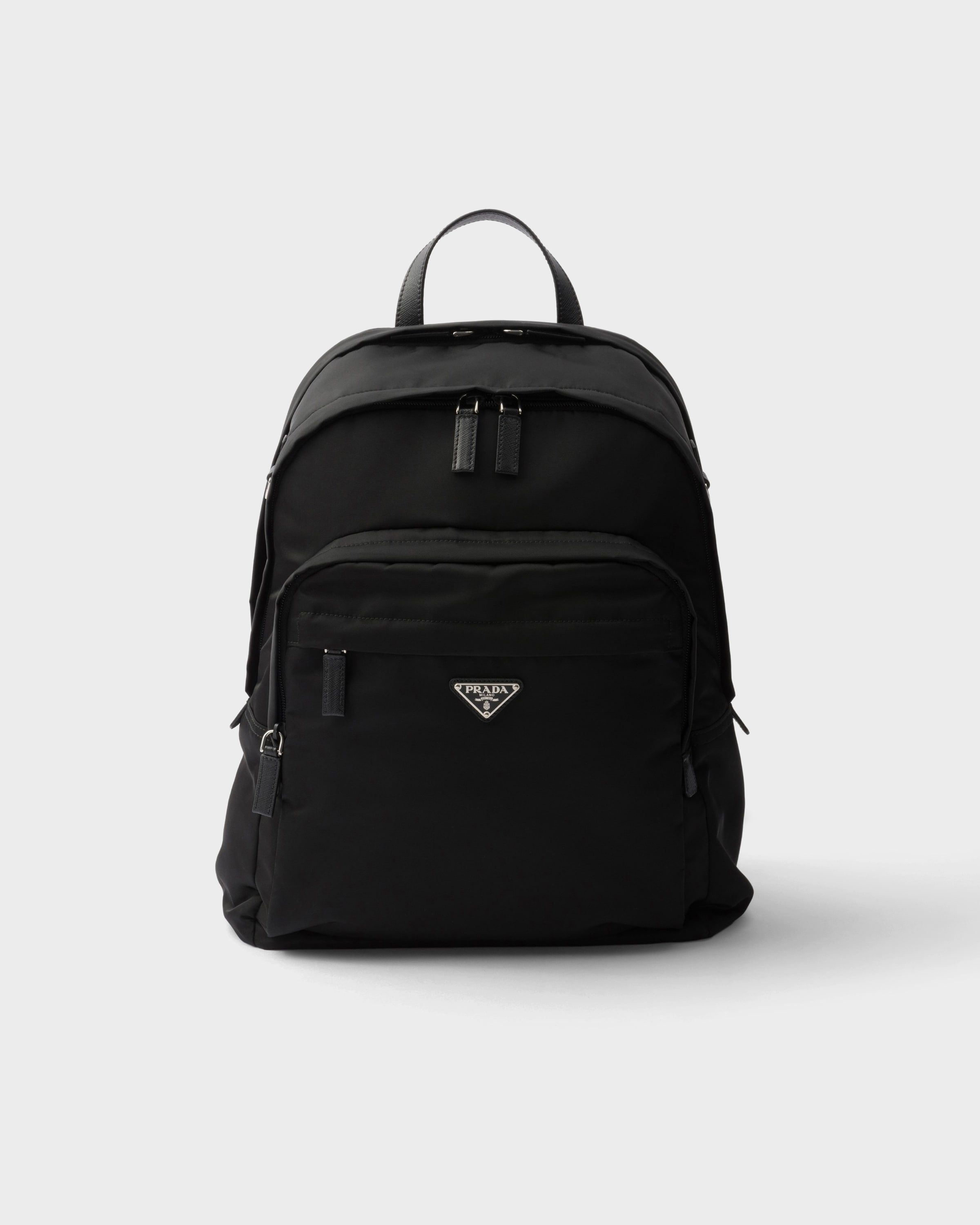 Prada Re-nylon And Saffiano Leather Backpack, Man, Black
