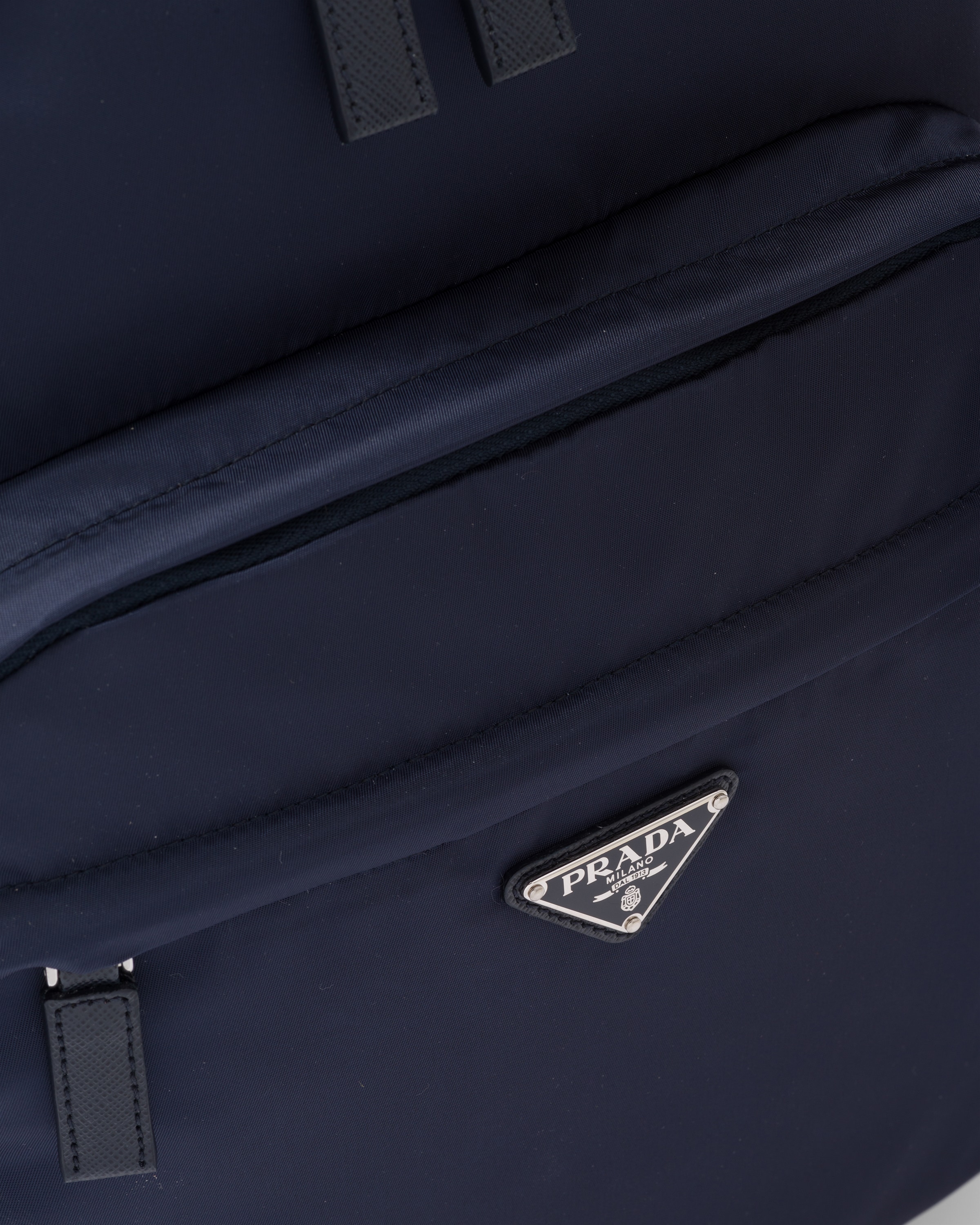Navy Re nylon And Saffiano Leather Backpack PRADA