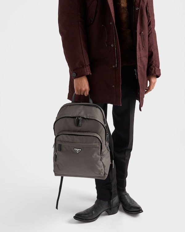 Re-Nylon and Saffiano leather backpack Re-Nylon and Saffiano leather backpack