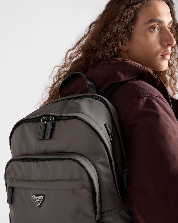 Re-Nylon and Saffiano leather backpack Re-Nylon and Saffiano leather backpack