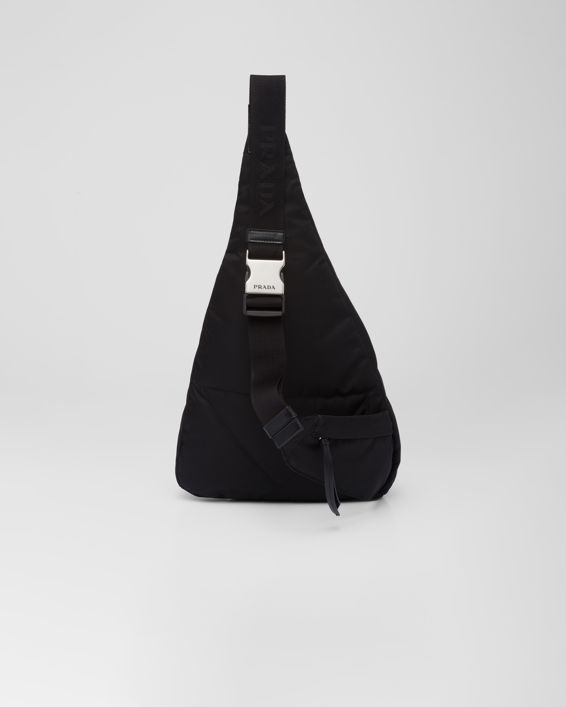 Prada Mens Black Hybrid Re-nylon And Leather Backpack In Schwarz