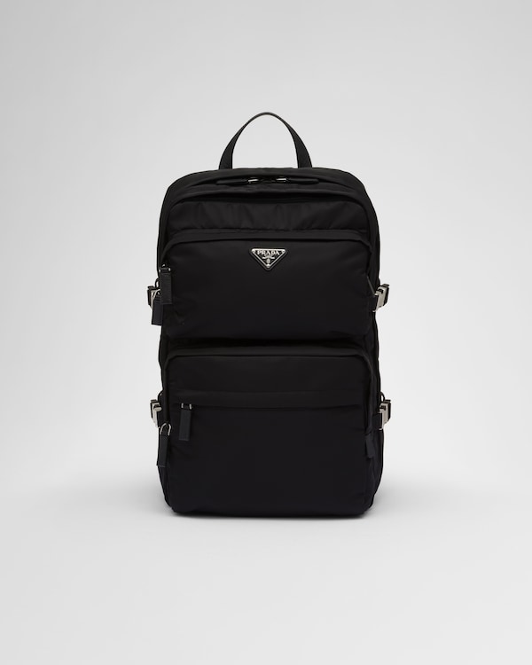 Black Re-Nylon and Saffiano leather backpack | PRADA