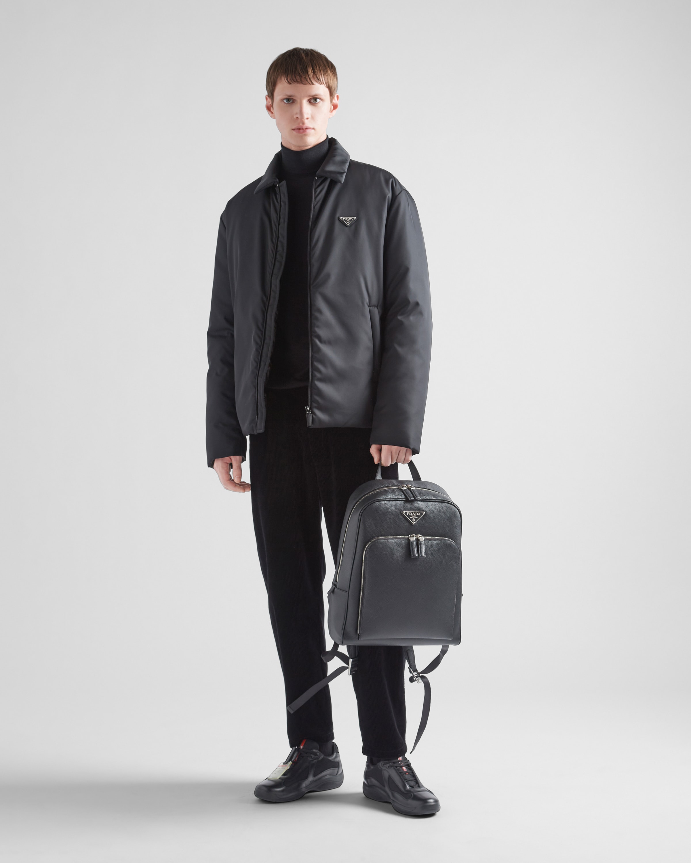 Prada saffiano leather backpack hot sale