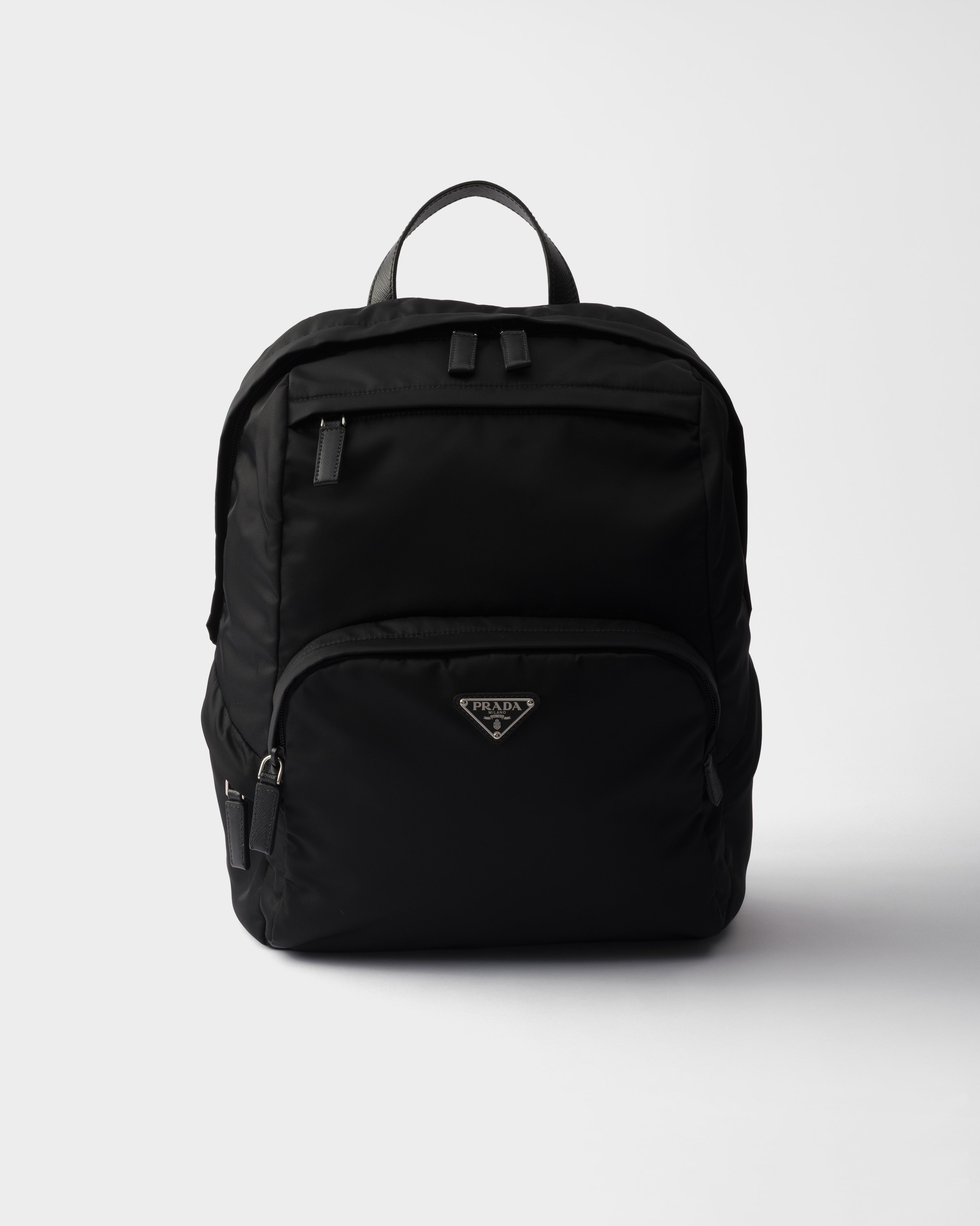 Prada Re-nylon And Saffiano Leather Backpack, Man, Black
