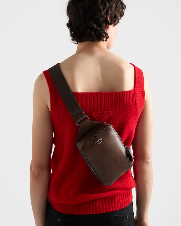 Prada Brique antiqued leather bag - Cocoa Brown Prada Brique antiqued leather bag - Cocoa Brown