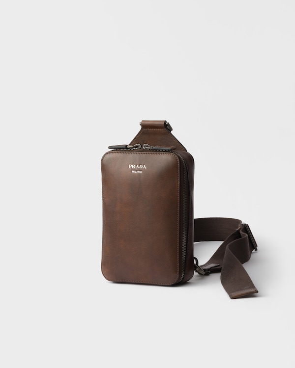 Prada Brique antiqued leather bag - Cocoa Brown Prada Brique antiqued leather bag - Cocoa Brown