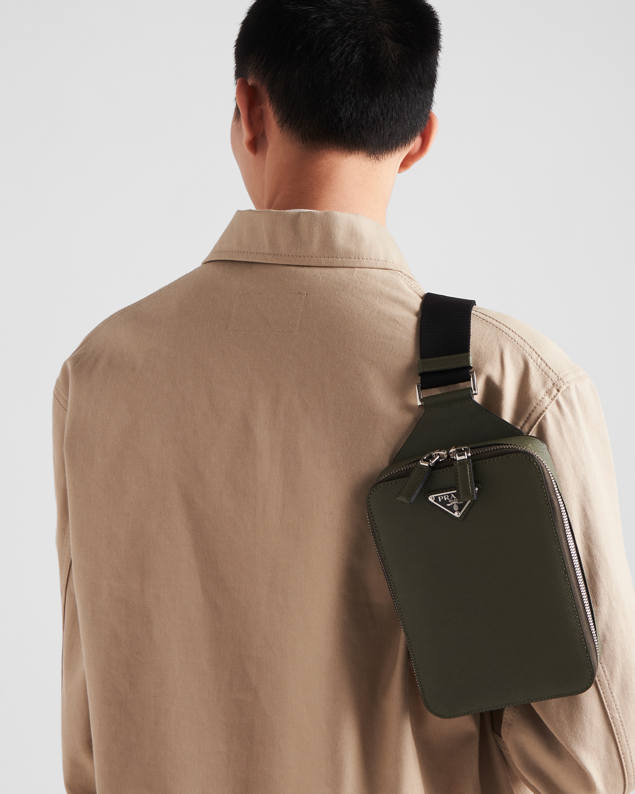Loden Green Prada Brique Saffiano Leather Bag | PRADA