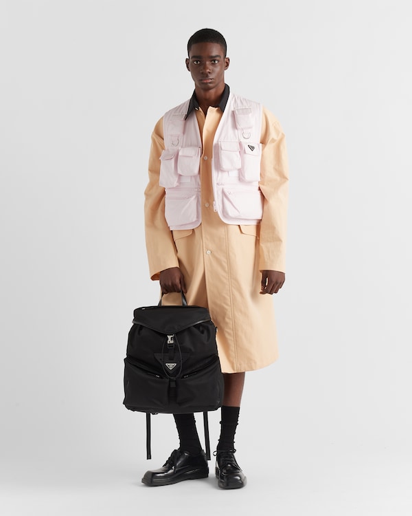 Re-Nylon and leather backpack Re-Nylon and leather backpack