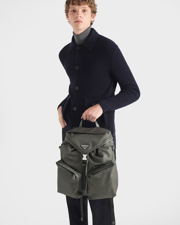 Re-Nylon and leather backpack Re-Nylon and leather backpack