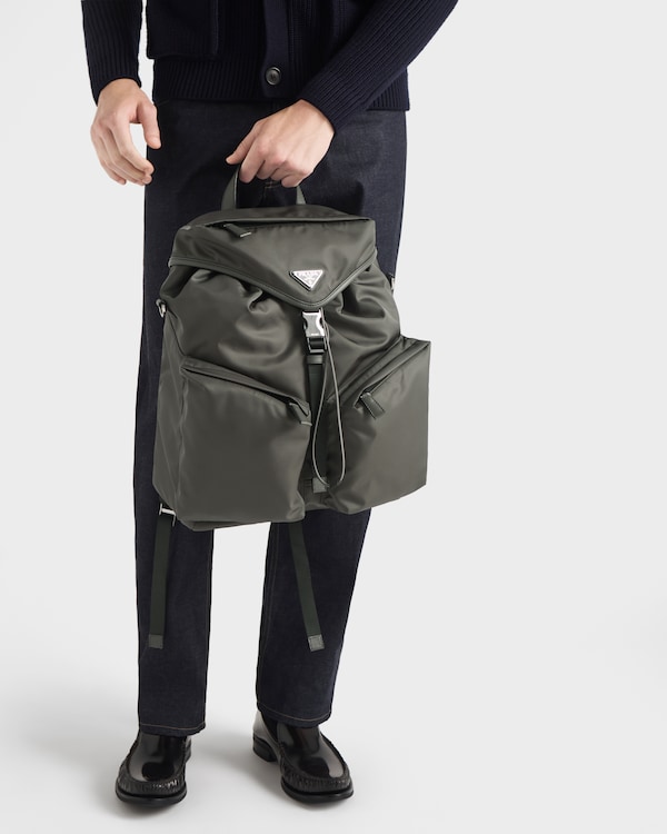 Re-Nylon and leather backpack Re-Nylon and leather backpack