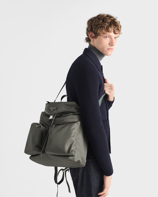 Re-Nylon and leather backpack Re-Nylon and leather backpack