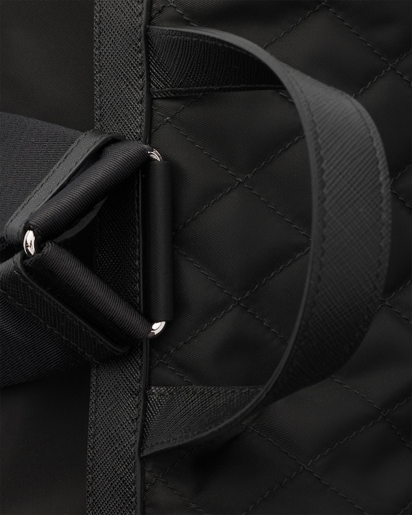Re-Nylon and leather backpack - Black Re-Nylon and leather backpack - Black