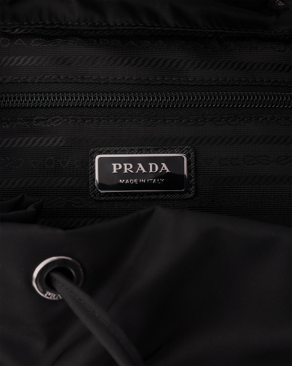 Re-Nylon and leather backpack - Black Re-Nylon and leather backpack - Black