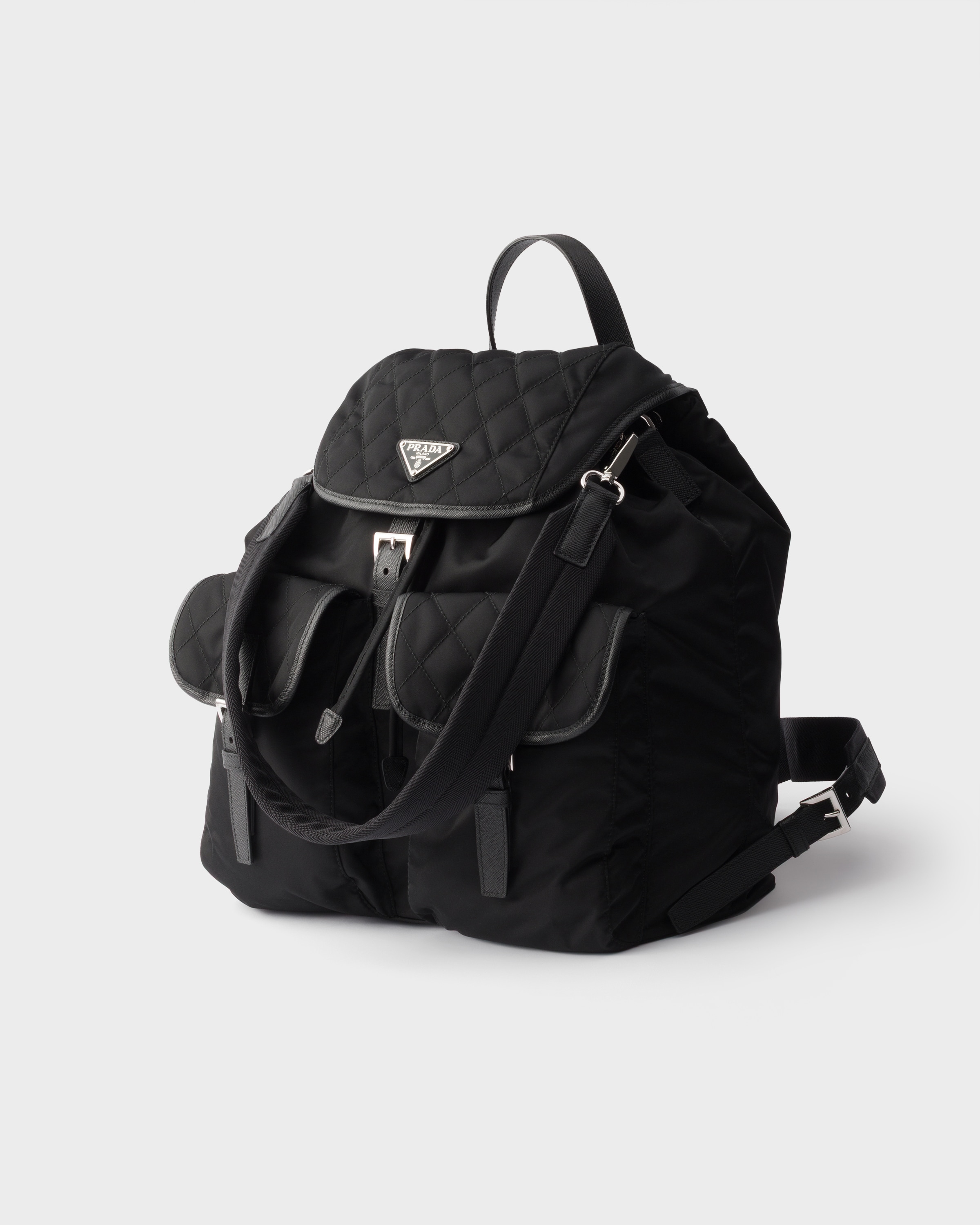 ブラック Re-nylon Xレザー バックパック | PRADA - 日本