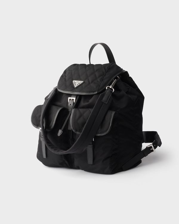 Re-Nylon and leather backpack - Black Re-Nylon and leather backpack - Black