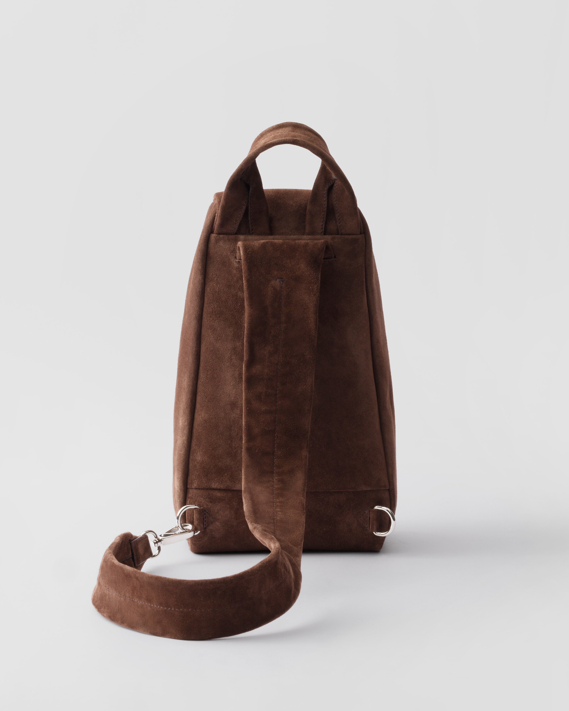 ダークブラウン スエード ワンショルダーバックパック | PRADA