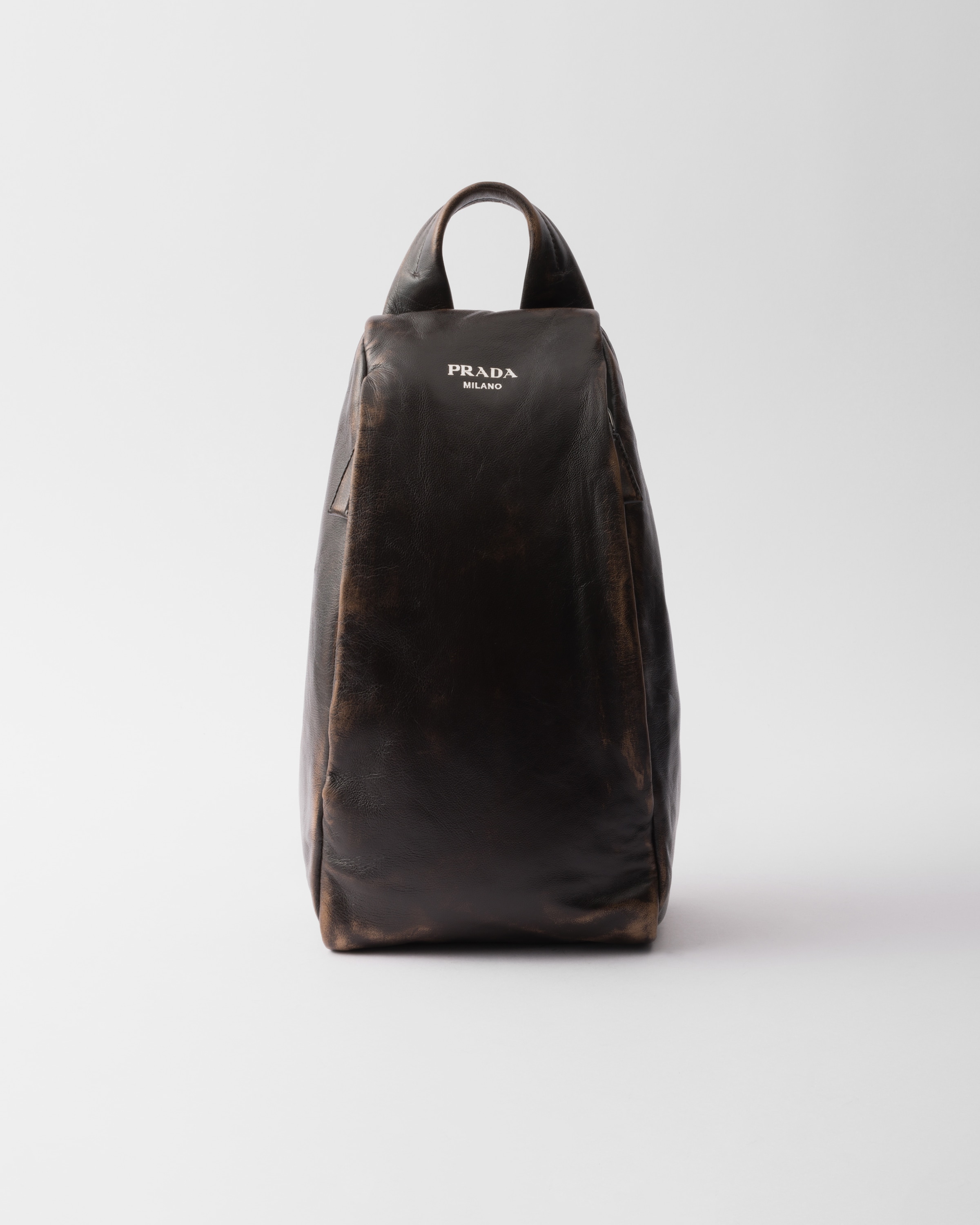 Prada Nappa Leather Backpack In Dark Brown