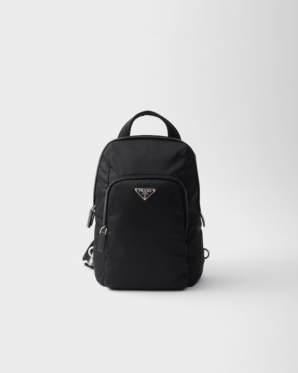 Black Re-Nylon and Saffiano leather backpack | PRADA