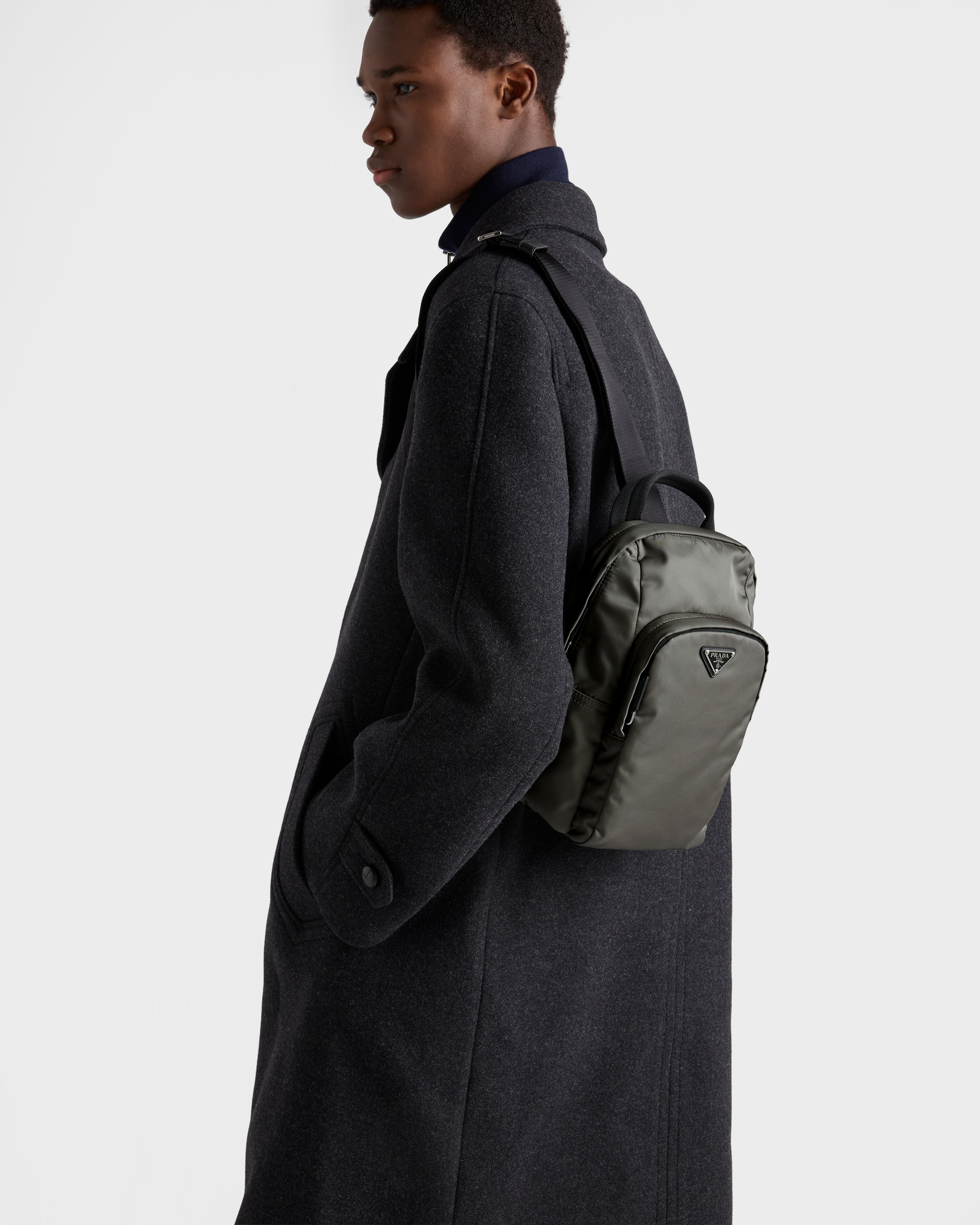トートバッグ PRADA Olive Green Re-Nylon Backpack Re-Nylon and Saffiano Leather Backpack - Prada - Men | WE IN