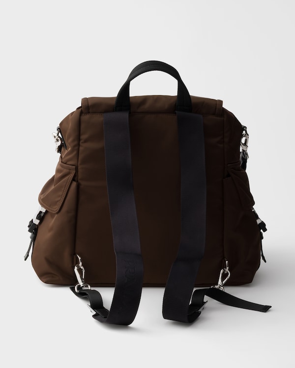 Prada Explore Re-Nylon and leather backpack - Sienna Prada Explore Re-Nylon and leather backpack - Sienna