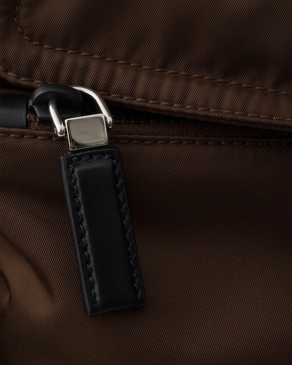 Prada Explore Re-Nylon and leather backpack - Sienna Prada Explore Re-Nylon and leather backpack - Sienna