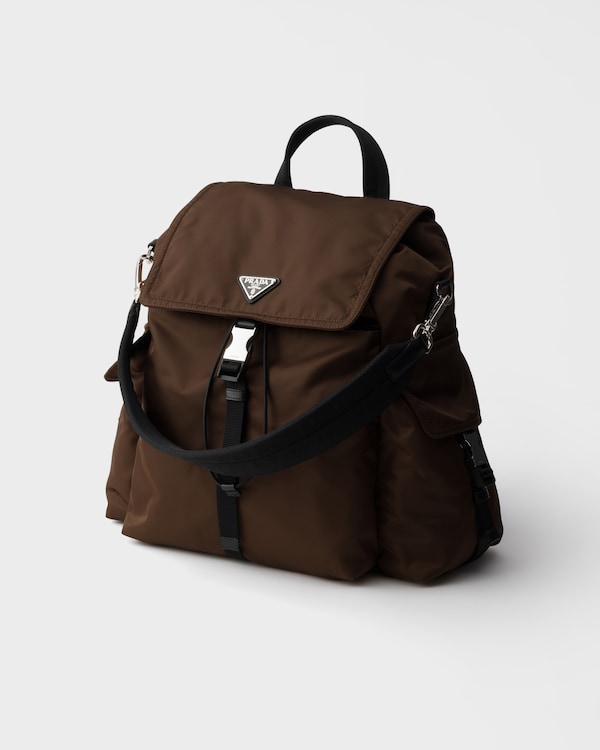 Prada Explore Re-Nylon and leather backpack - Sienna Prada Explore Re-Nylon and leather backpack - Sienna