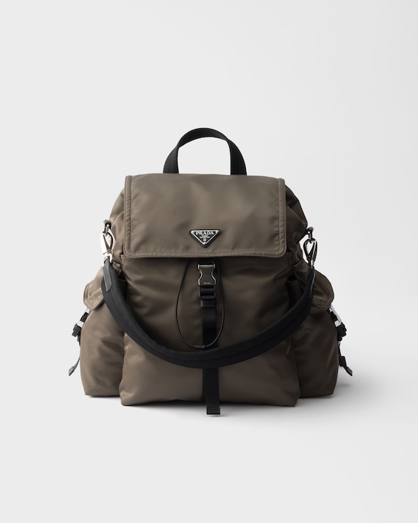 Prada Explore Re-Nylon and leather backpack - Smoky Gray Prada Explore Re-Nylon and leather backpack - Smoky Gray