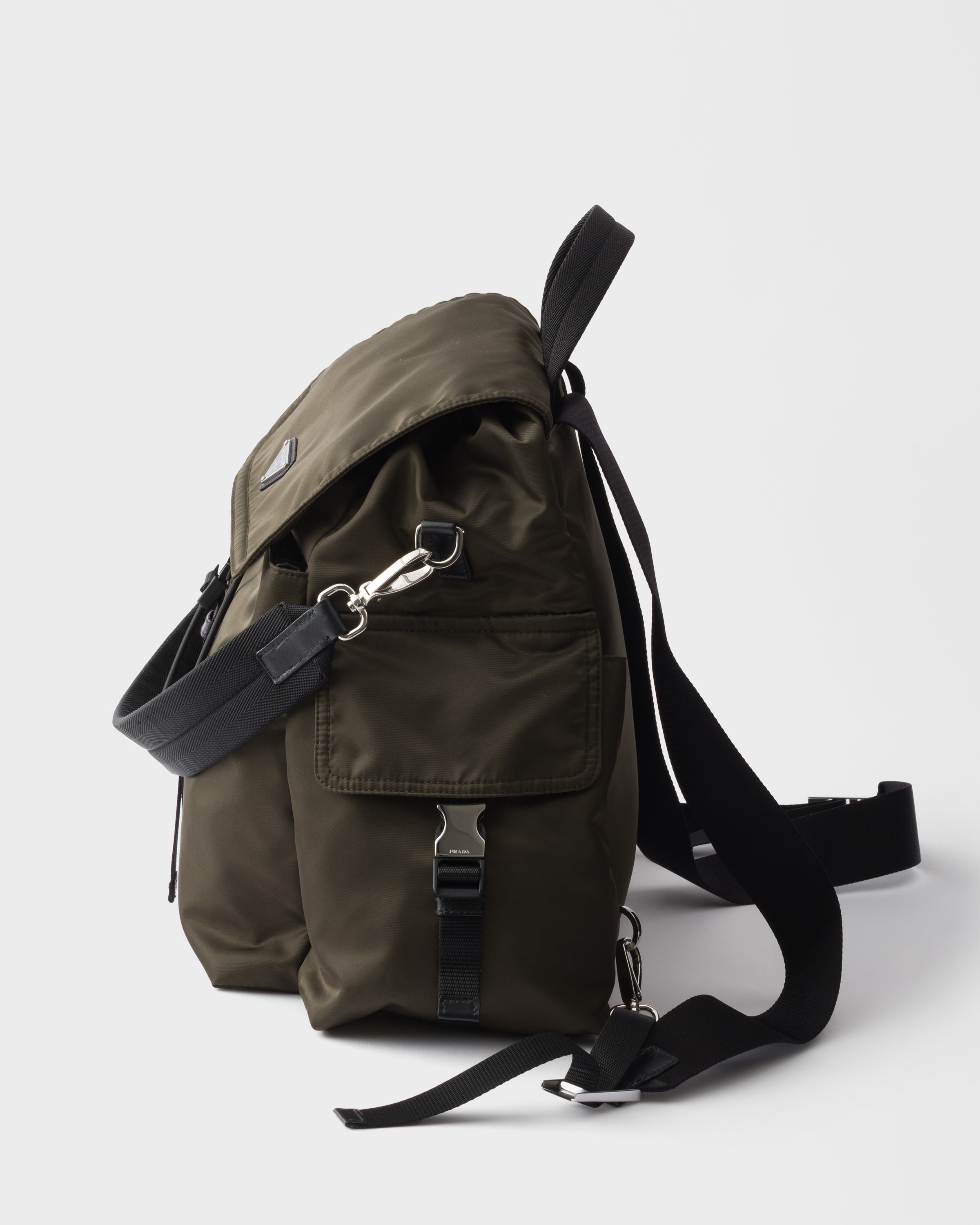Forest Prada Explore Re-nylon And Leather Backpack | PRADA - Saudi