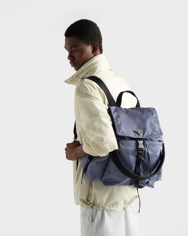 Prada Explore Re-Nylon and leather backpack - Aviation Blue Prada Explore Re-Nylon and leather backpack - Aviation Blue